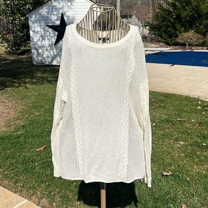 AEO Cream Mesh Sweater